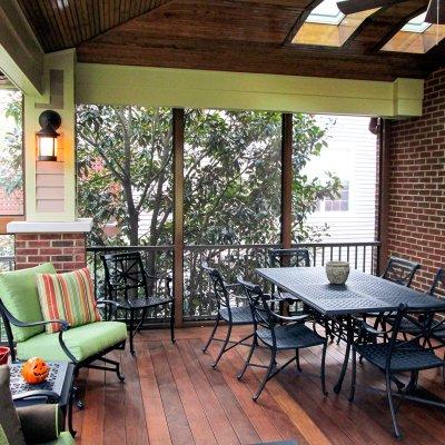 Interior screened porch